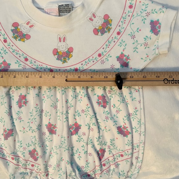 Vintage Honors Baby Girls Bunny & Flower Romper 12M One Piece Easter Spring - Picture 5 of 7